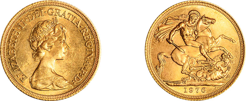 ソブリン金貨　※76年