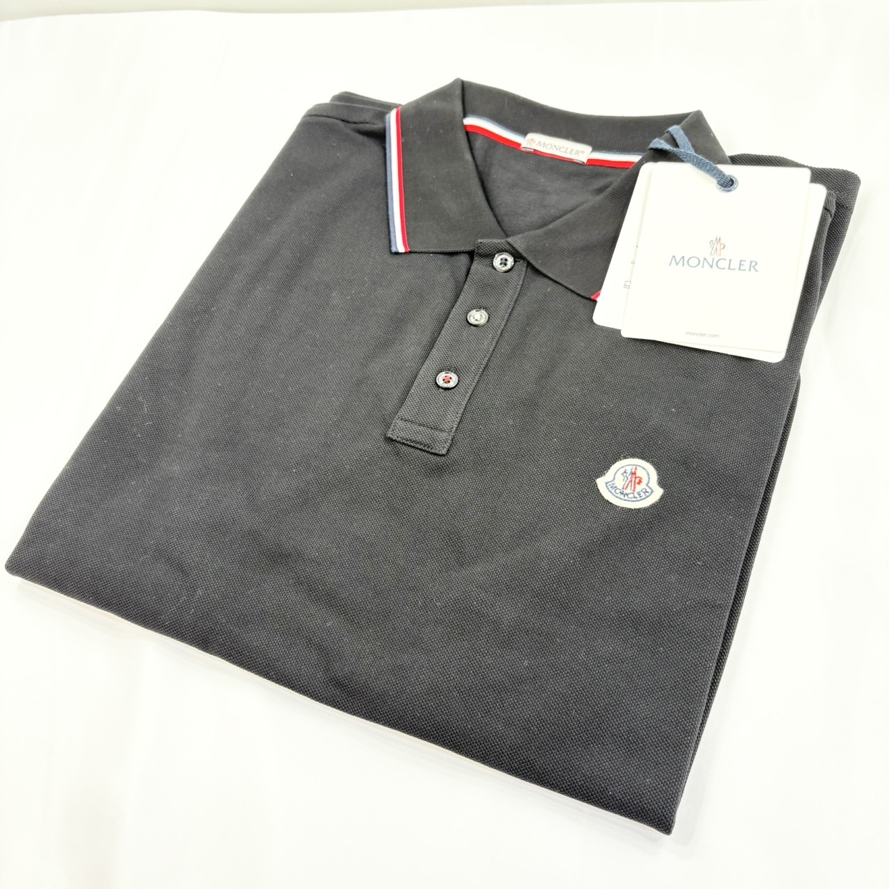 MONCLER モンクレール トリコロール コットンピケ ポロシャツ XL | 銀座屋