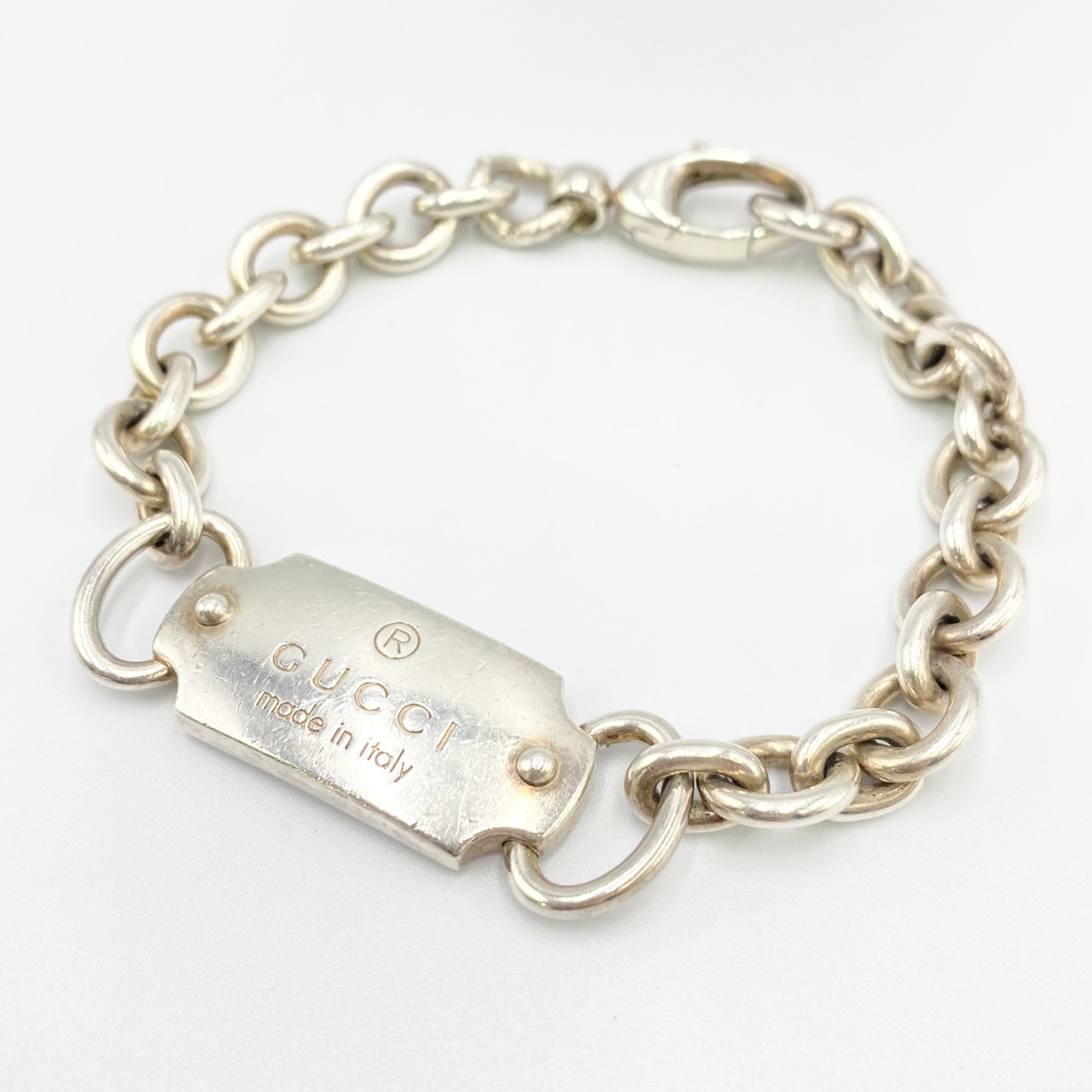 GUCCI グッチ ロゴ プレート ブレスレット SV925 | 銀座屋