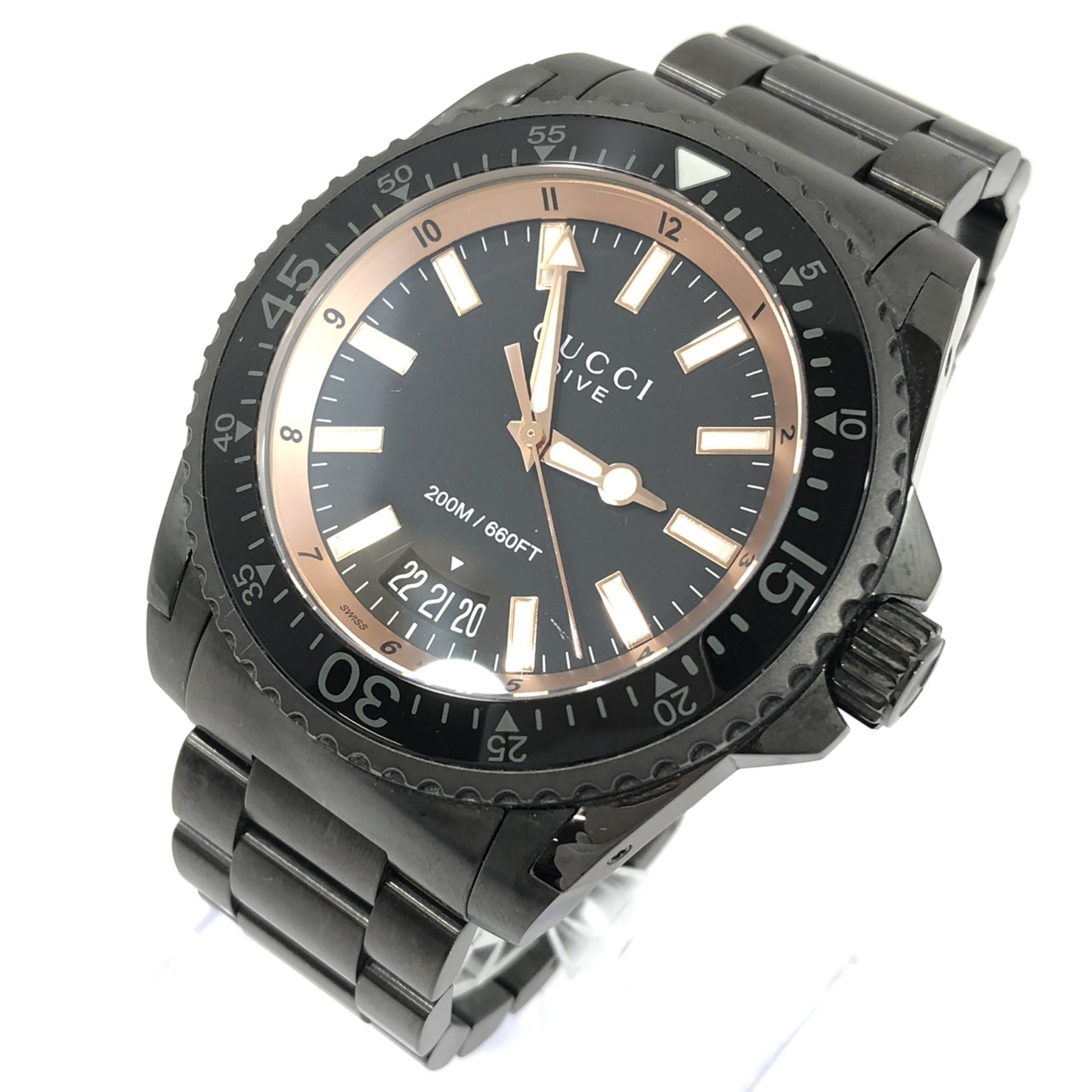 GUCCI DIVE グッチ ダイブ 136.2 黒文字盤 クォーツ ブランド 時計 3針