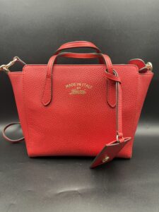 高田馬場 グッチ スウィング レッド レザー 2WAY トートバッグ 買取