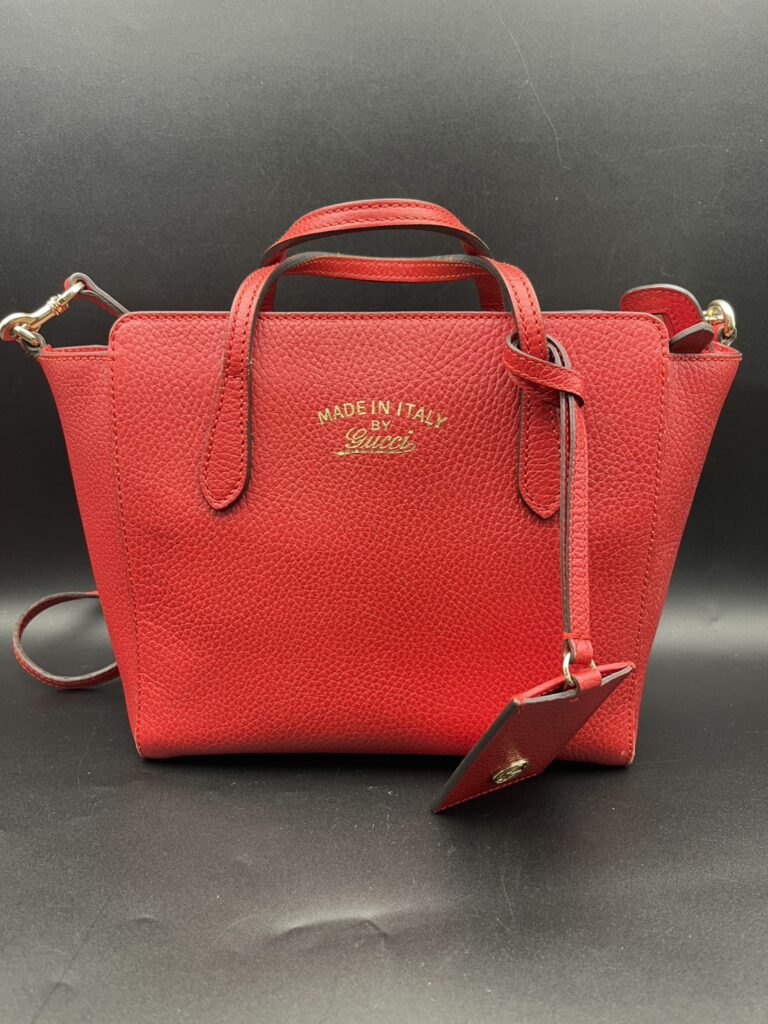 高田馬場 グッチ スウィング レッド レザー 2WAY トートバッグ 買取