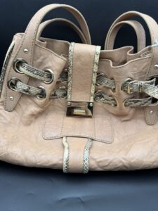 高田馬場 ジミーチュウ バッグ パイソン調 レザー 買取